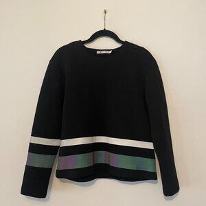 T by Alexander Wang scuba sweatshirt sweater pullover neoprene reflective sz. S